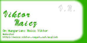 viktor maicz business card